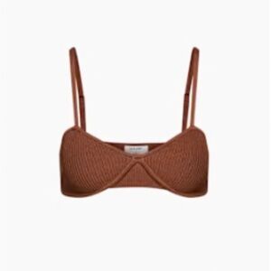 Aritzia Babaton Epicurean Brown Sculpt Knit Bra Top